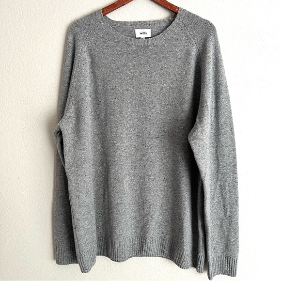 Wills Huckberry Men’s Wool Ragla Crew Sweater Grey 3XLT